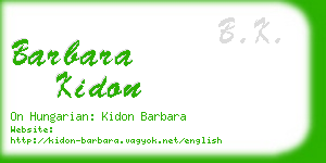 barbara kidon business card